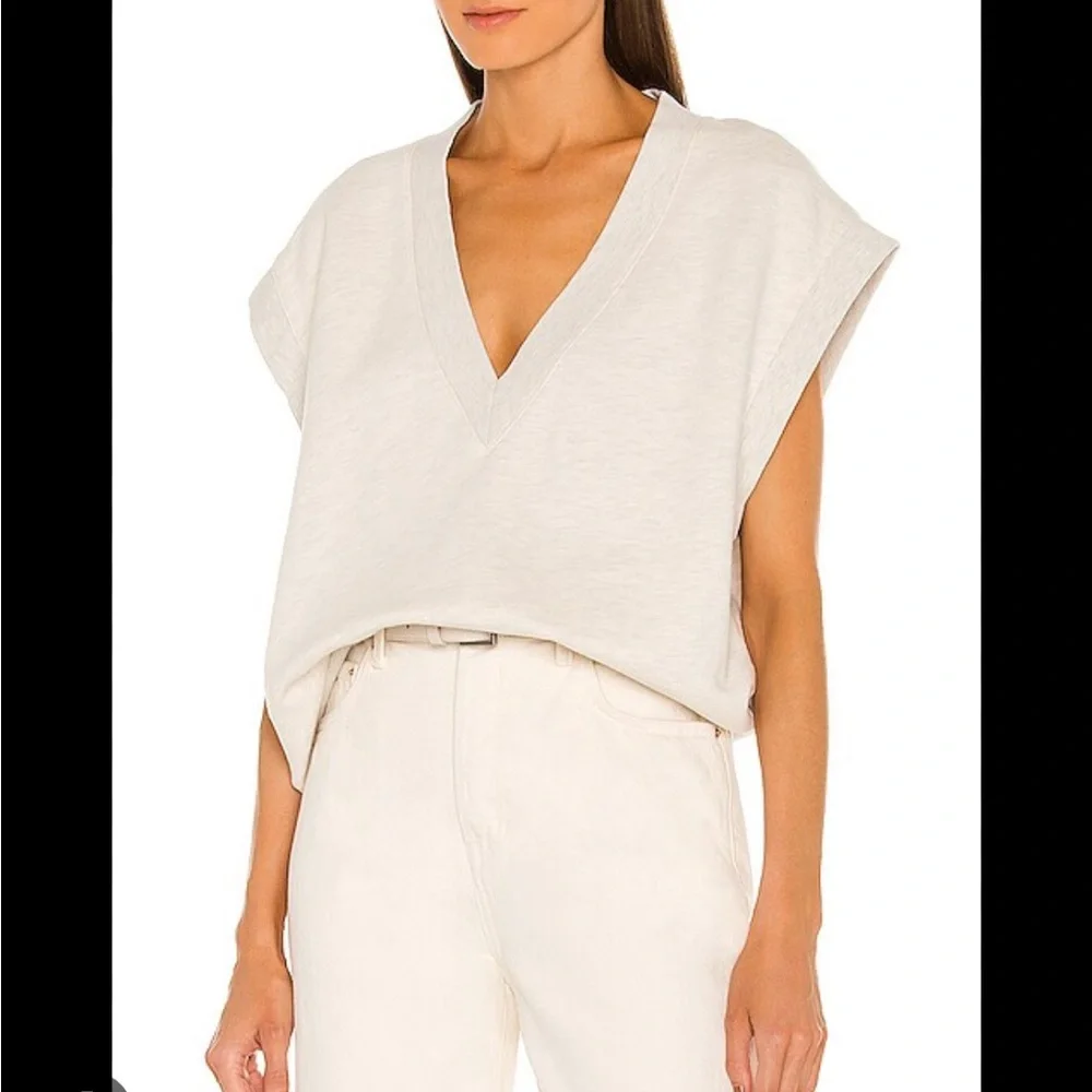 Like new Agolde Shaw Vest Oatmeal Heather Large $150 - Picture 5 of 6
